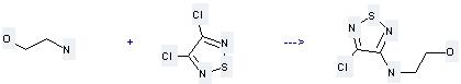 3,4-Dichloro-1,2,5-thiadiazole can react with 2-amino-ethanol to get 3-chloro-4-[(2-hydroxyethyl)amino]-1,2,5-thiadiazole.